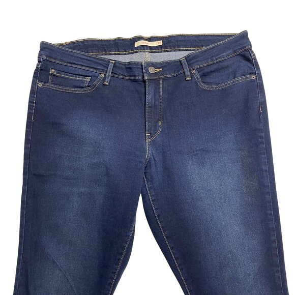 LEVI'S JEANS 711 SKINNY HIGH RISE SIZE 34 BLUE DENIM LOGO DARK WASH STRETCH - Picture 3 of 10